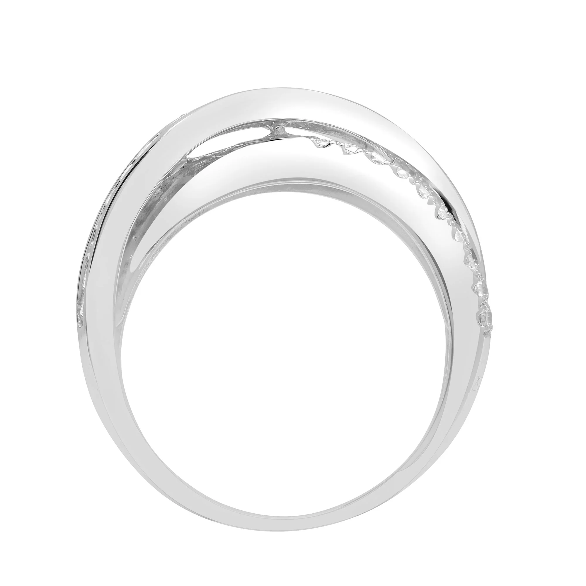 18ct White 1.14ct Round & Baguette Natural Diamond Ring - Image 2
