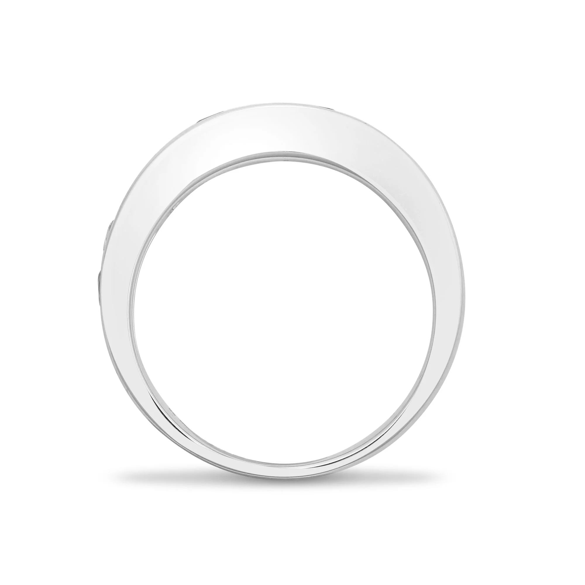 18ct White Diamond-0.55ct Em-0.65ct 1\2 Eternity Ring - Image 2