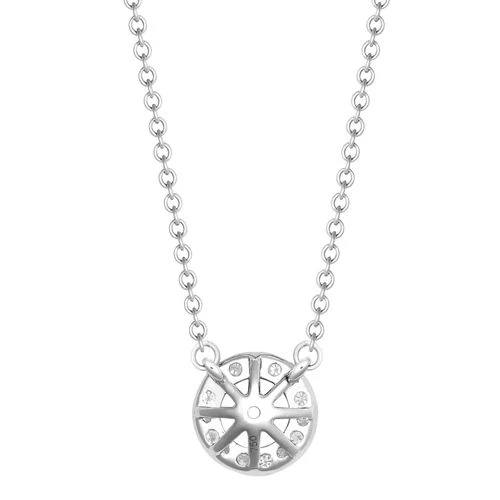 18ct White Gold 0.12ct Natural Diamond Halo Pendant with 16"-18" Chain Extender set with a 0.50ct J I1 Diamond - Image 3