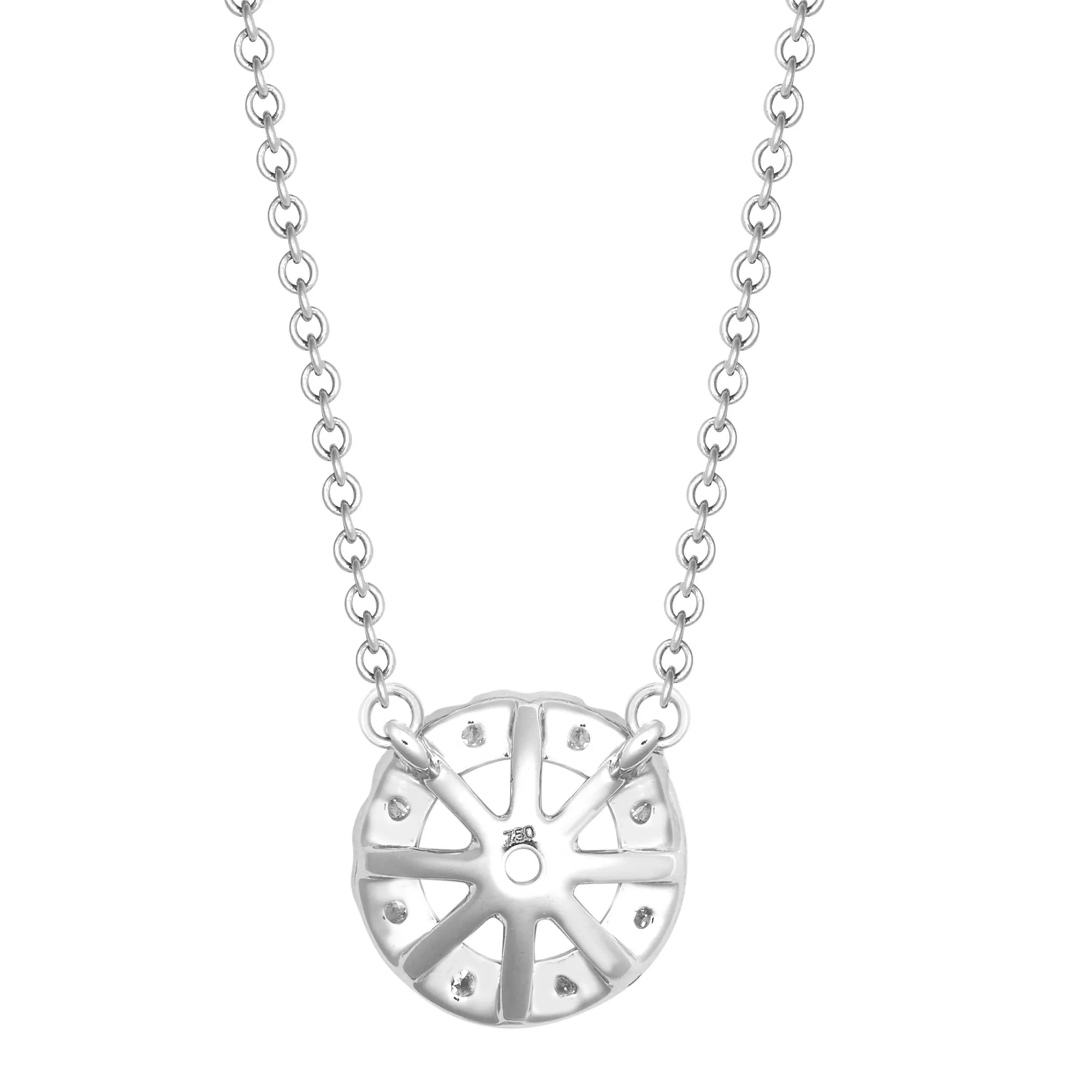 18ct White Gold 0.20ct Natural Diamond Halo Pendant with 16"-18" Chain Extender - Image 3