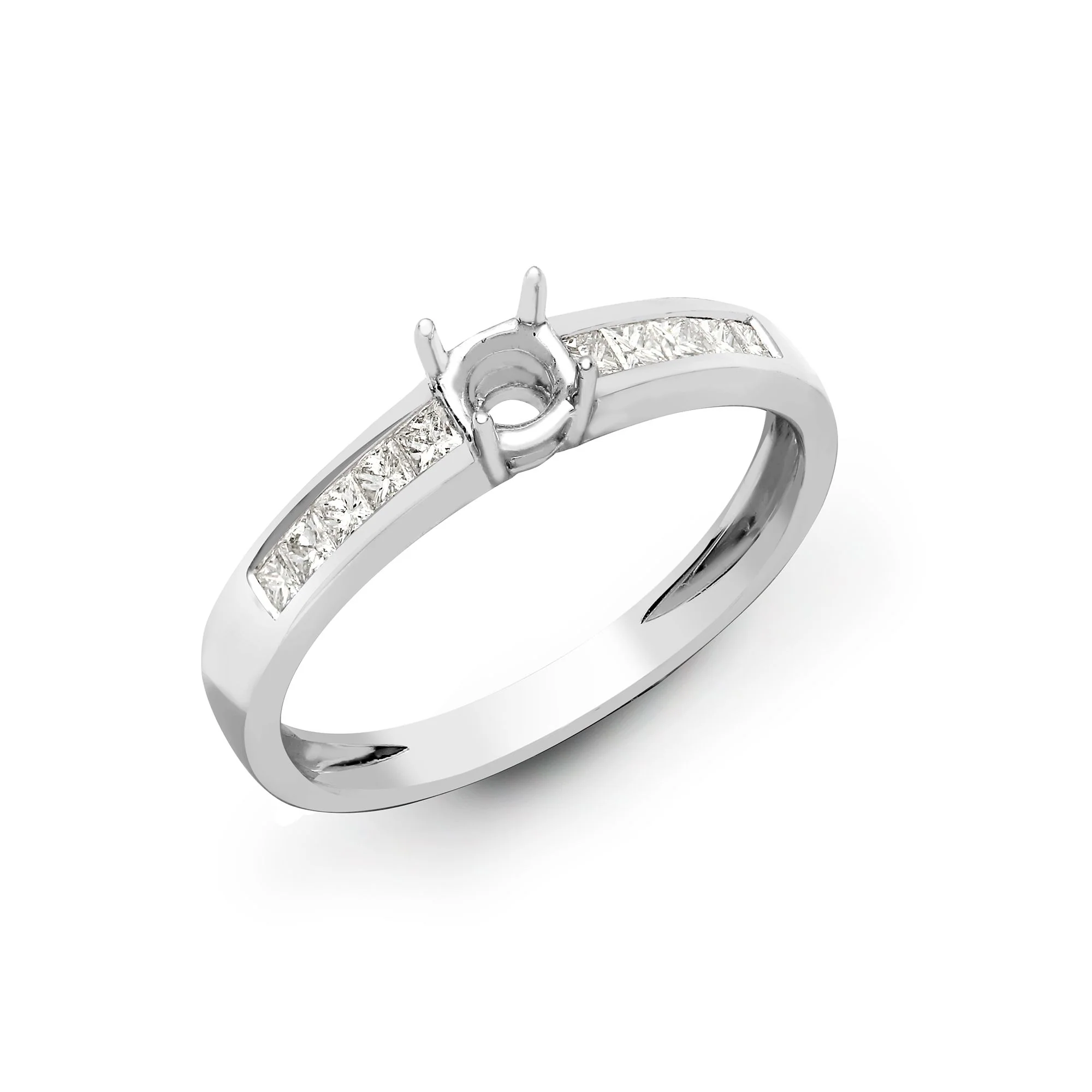 18ct White Gold 0.38ct Natural Diamond Ring. Fits 0.75ct