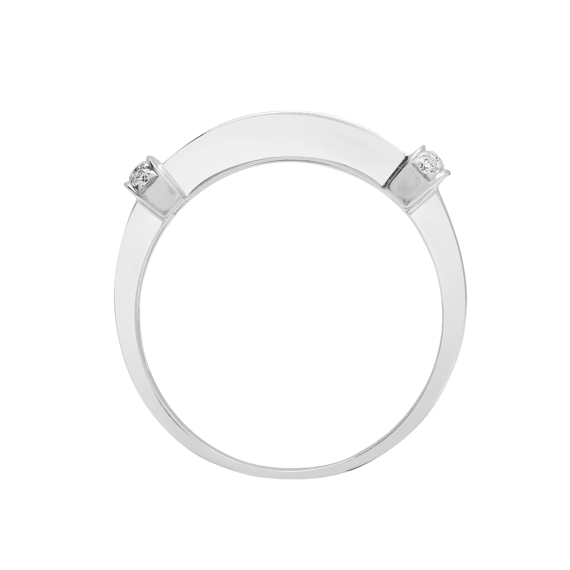 18ct White Gold 0.52ct Natural Diamond Round Brilliant Cut & Baguette Ring - Image 2