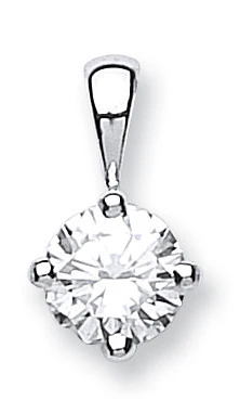 18ct White Gold 0.70ct Claw Set Diamond Solitaire Pendant - 18ct Gold - Image 2