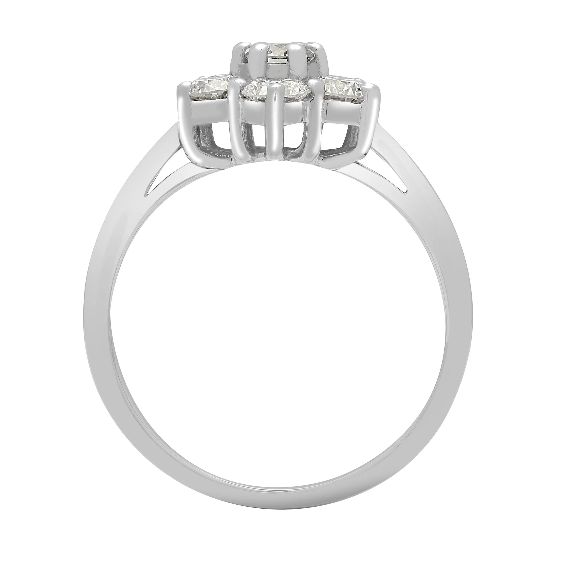 18ct White Gold 1.00ct 7 Stone Cluster Natural Diamond Ring - Image 2