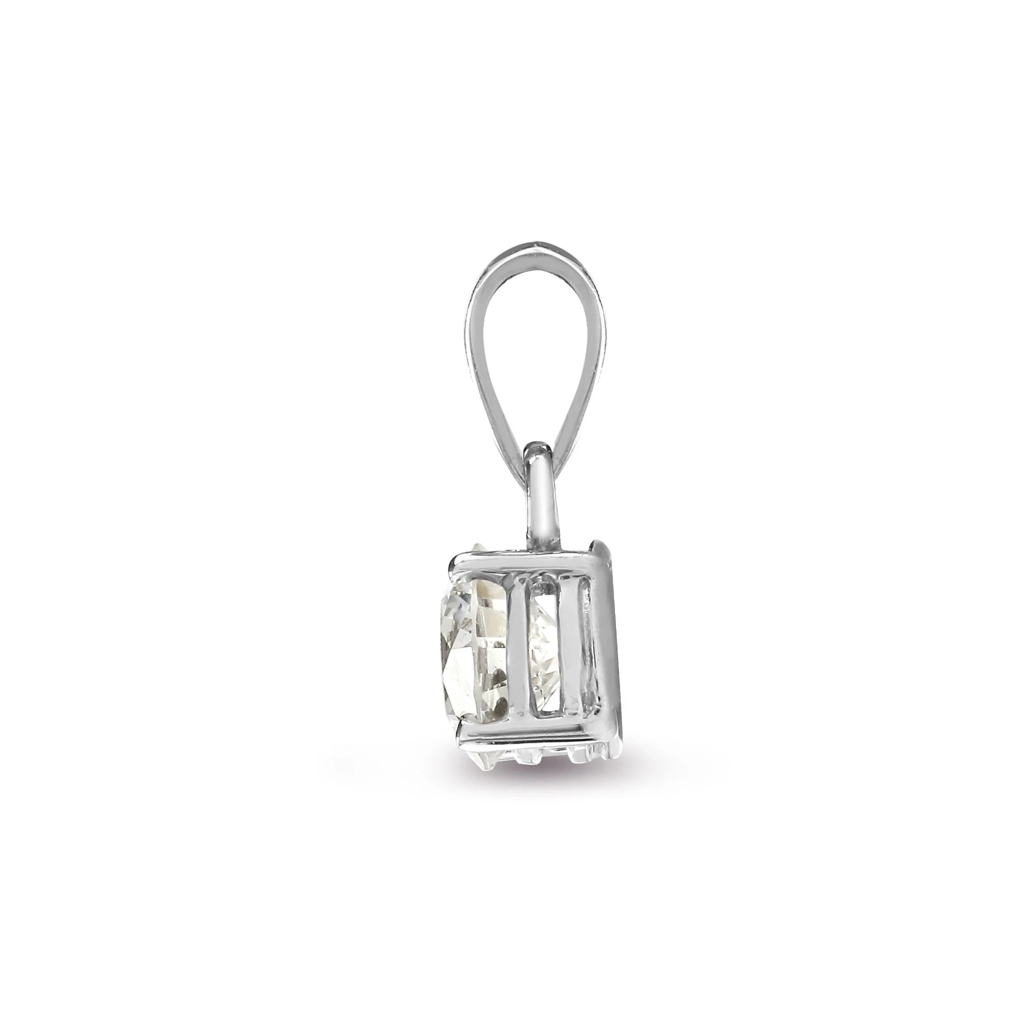 18ct White Gold 10pt 4 Claw Natural Diamond Solitaire Pendant - Image 2