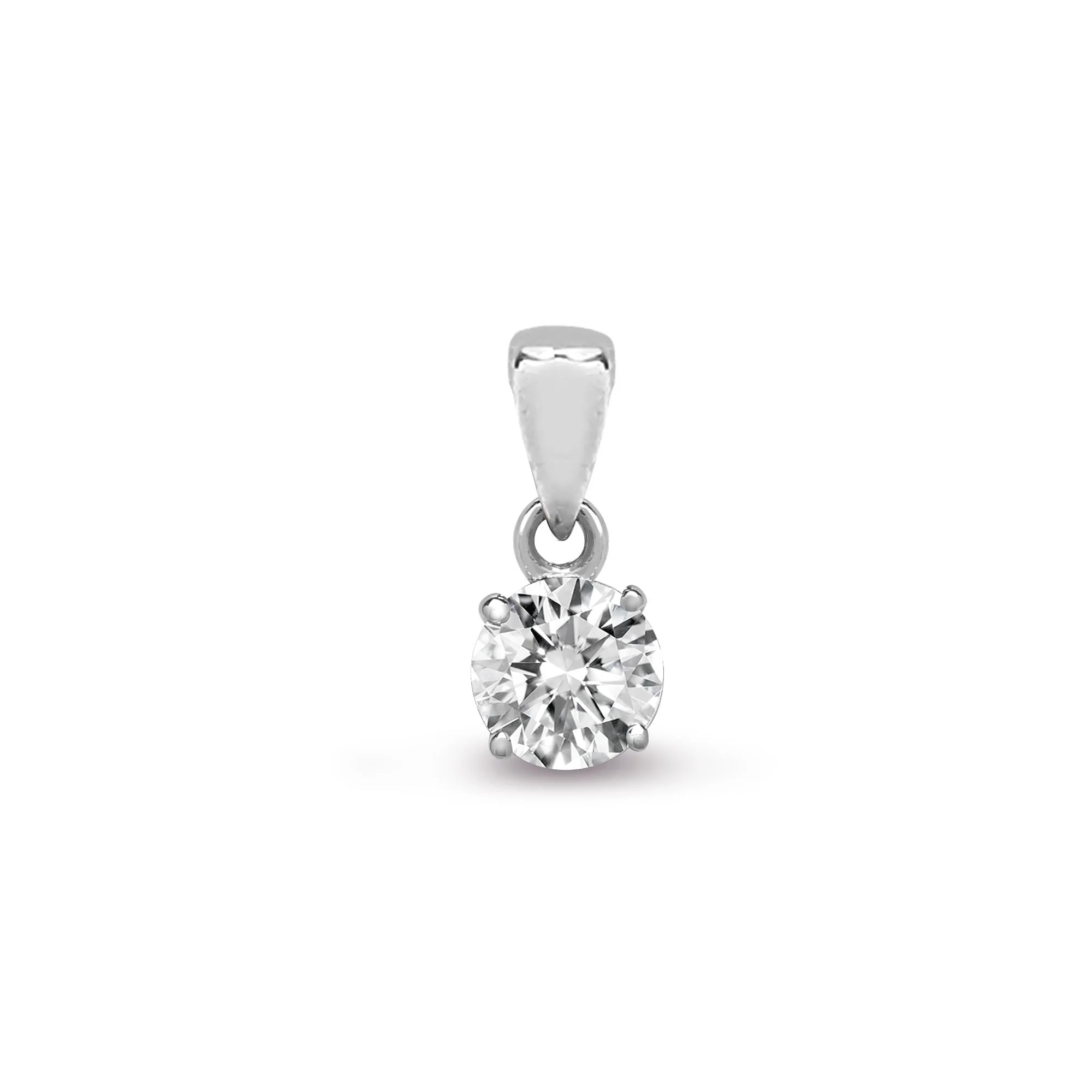 18ct White Gold 35pts Claw set Pendant