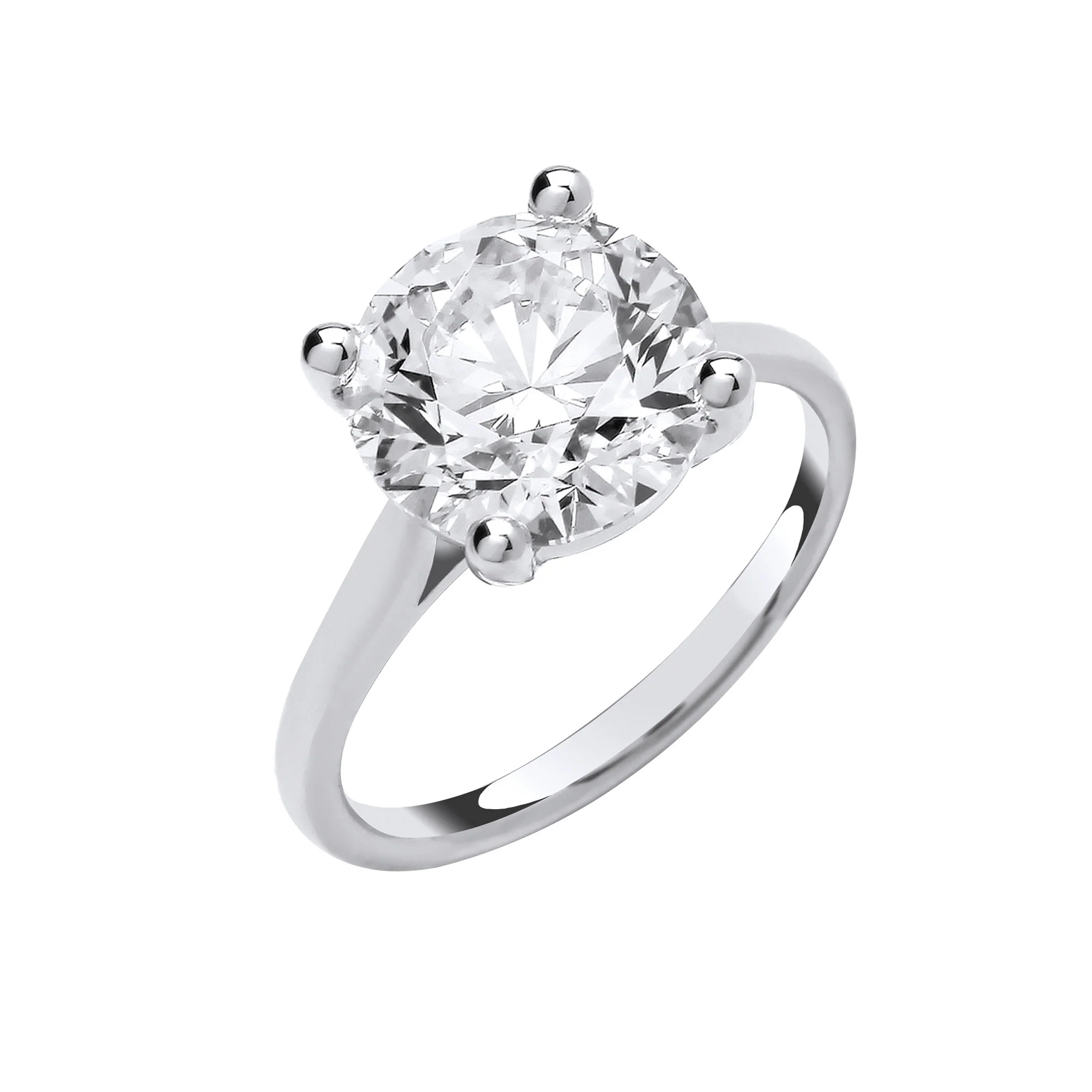 18ct White Gold 4.00ctw Solitaire LAB GROWN Diamond Ring IGI Certified - 18ct Gold
