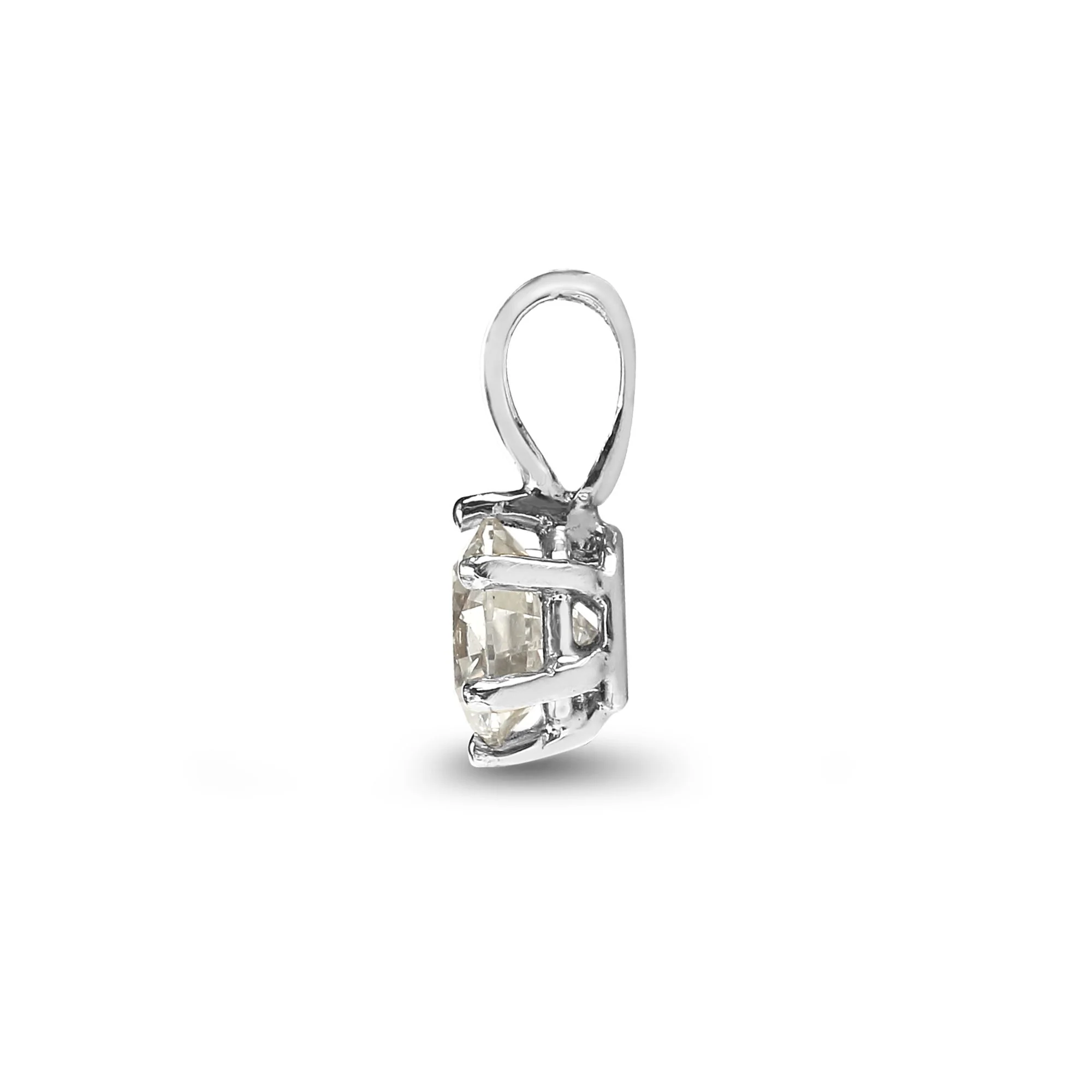 18ct White Gold 50pt 6 Claw Natural Diamond Solitaire Pendant - Image 2