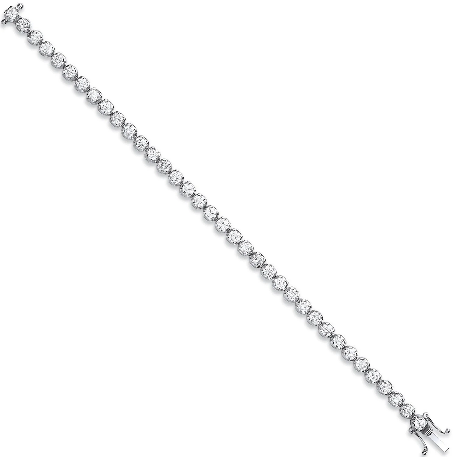 18ct White Gold 7.00ct Diamond Tennis Bracelet - 18ct Gold - Image 2