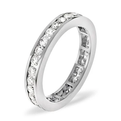 18ct White Gold Channel Set Full Eternity Ring Natural Diamond 1.00ct G VS