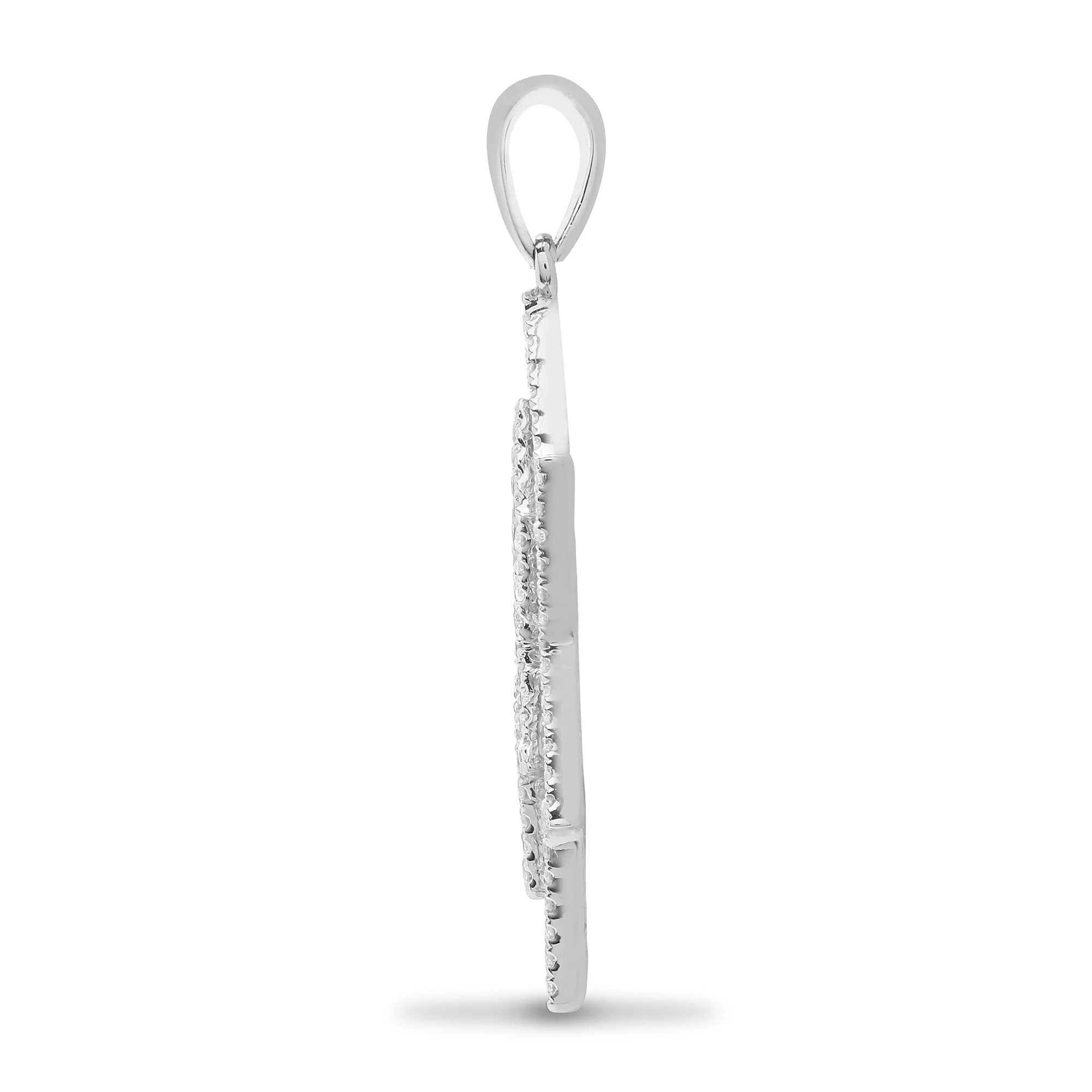 18ct White Gold Natural Diamond Star of David Pendant - 0.60ct - Image 2