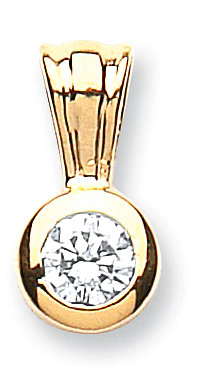 18ct Yellow Gold 0.25ct Rubover Set Diamond Solitaire Pendant - 18ct Gold - Image 2