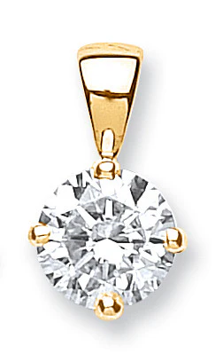 18ct Yellow Gold 1.00ct Claw Set Diamond Solitaire Pendant - 18ct Gold - Image 2