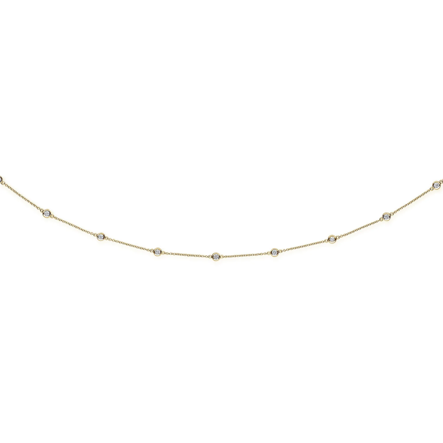 18ct Yellow Gold 2.00ct Diamond by the yard Necklace (36in/91cm) Chain - 18ct Gold