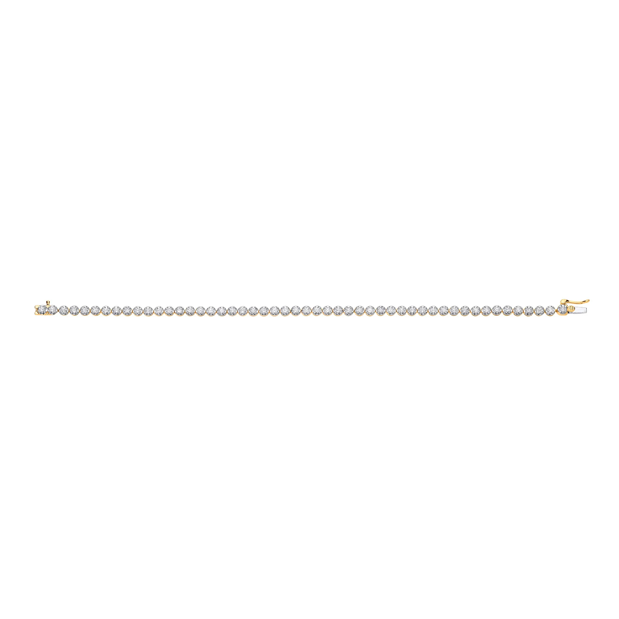 18ct Yellow Gold 3.00ct Diamond Tennis Bracelet - 18ct Gold