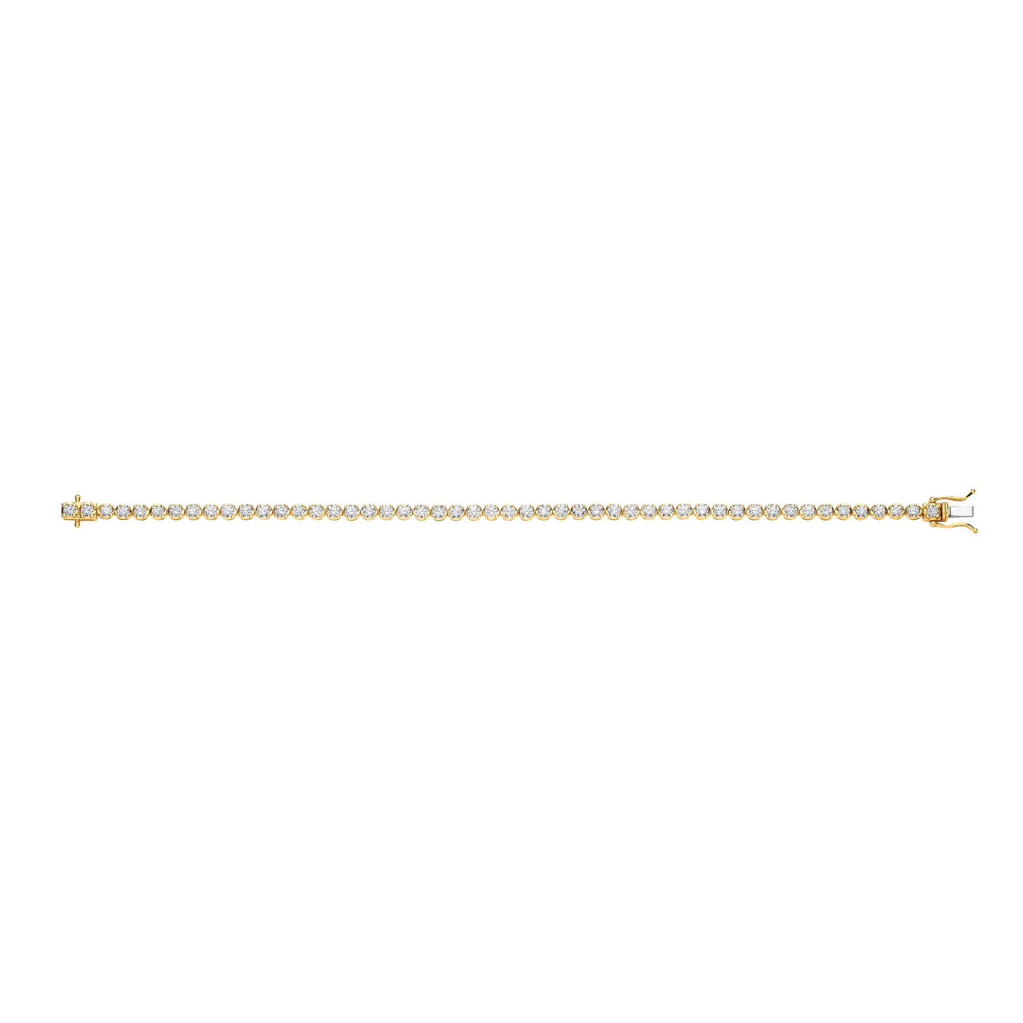 18ct Yellow Gold 4.00ct Diamond Tennis Bracelet - 18ct Gold