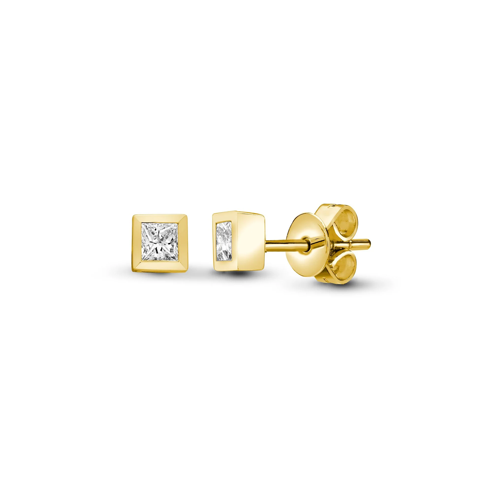 18ct Yellow Gold 40pts Natural Diamond Earrings
