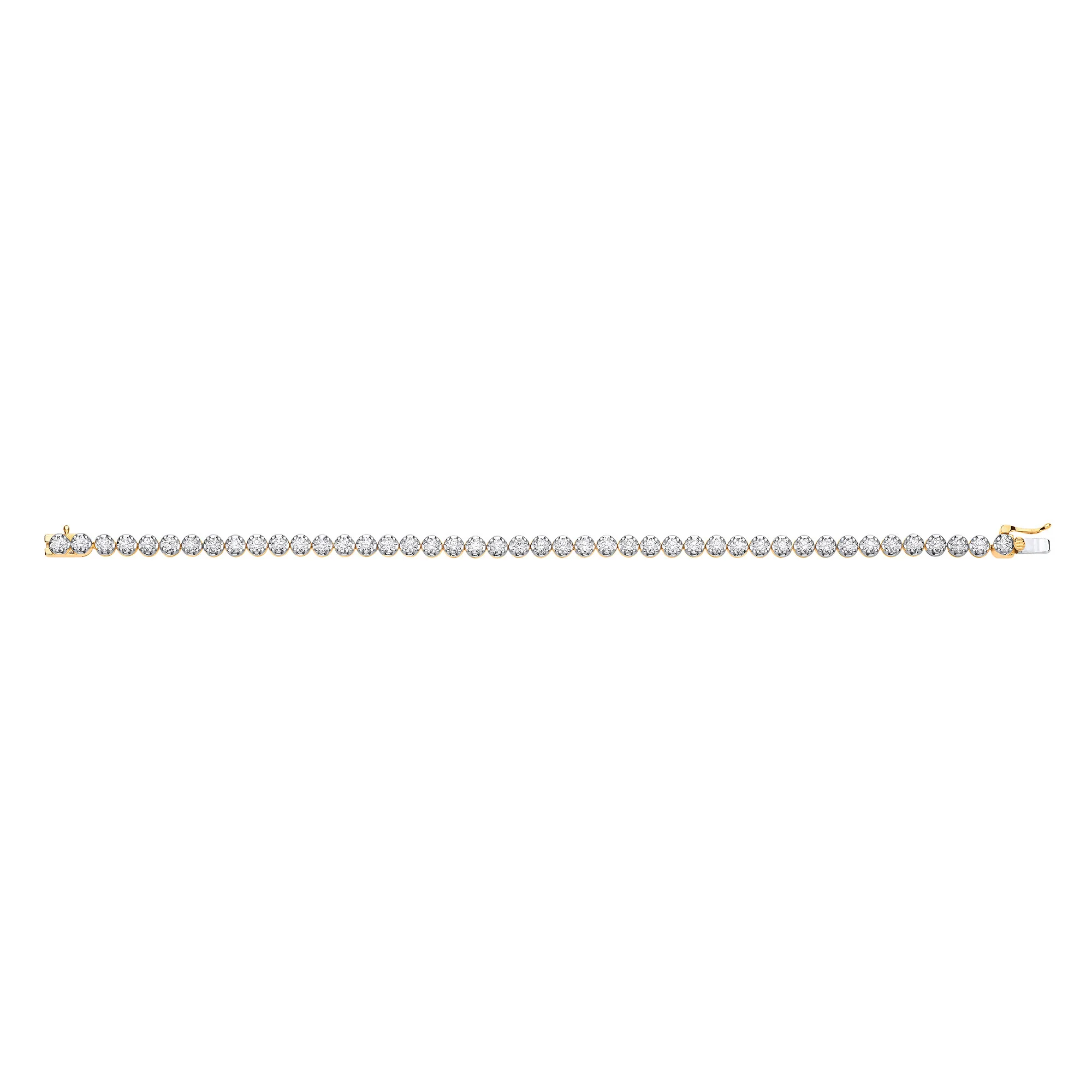 18ct Yellow Gold 5.00ct Diamond Tennis Bracelet - 18ct Gold
