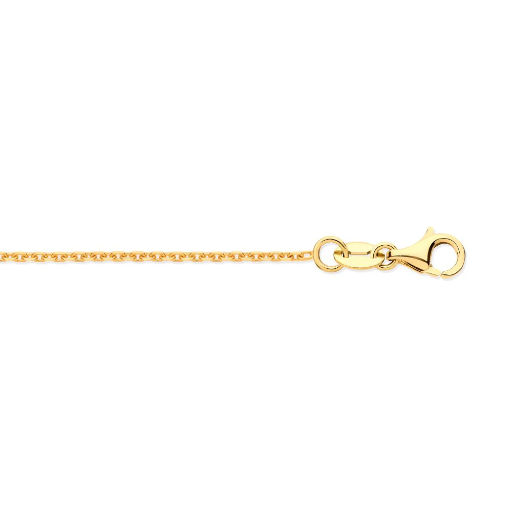 18ct Yellow Gold Diamond Cut Cable 1.2mm Chain 16-18 Inch Extender
