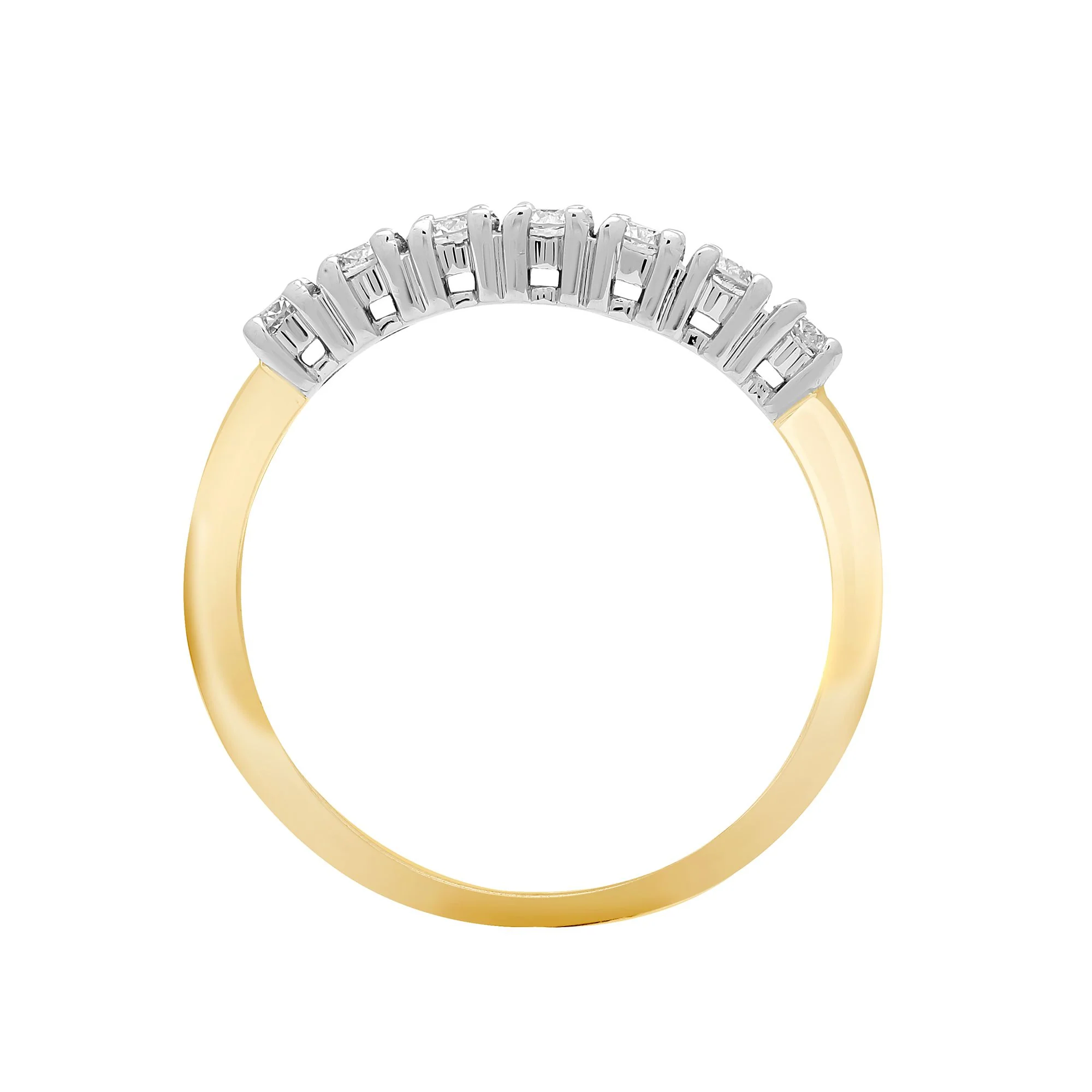 18ct Yellow/White 0.50ct Natural Diamond 7 stone 1/2 ET Ring - Image 2