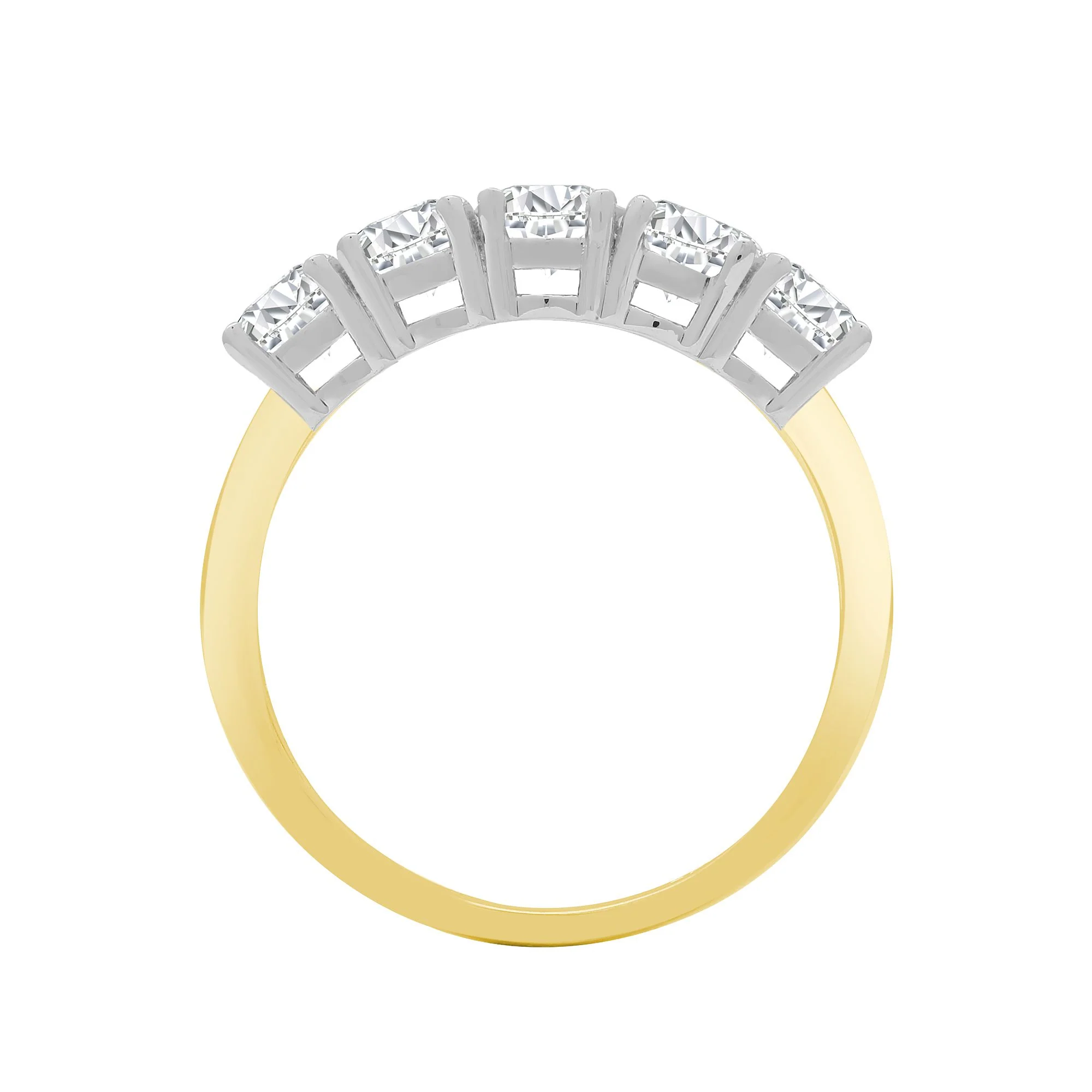 18ct Yellow/White 0.75ct Natural Diamond 5 stone Ring - Image 2