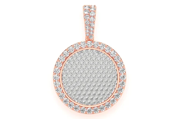 2.00ct Diamond Circle Medallion Pendant 18K Solid Gold - Image 7