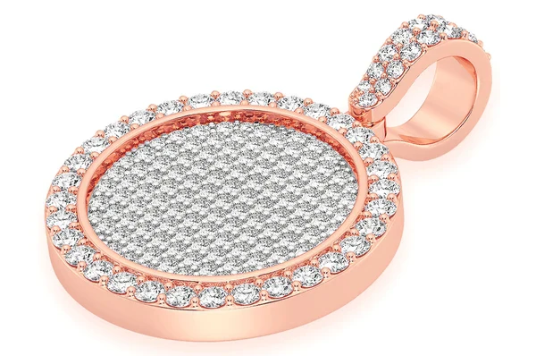 2.00ct Diamond Circle Medallion Pendant 18K Solid Gold - Image 8