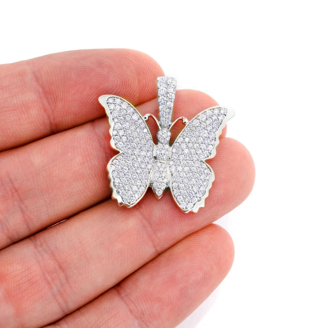 2.25ct Diamond Butterfly Pendant 18K Solid Gold - Image 4