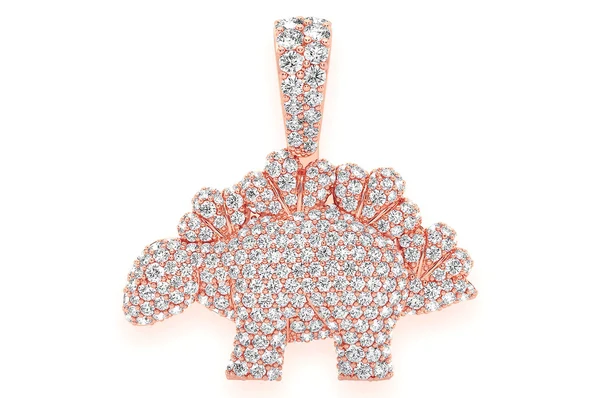 2.35ct Diamond Dinosaur Pendant 18K Solid Gold - Image 7