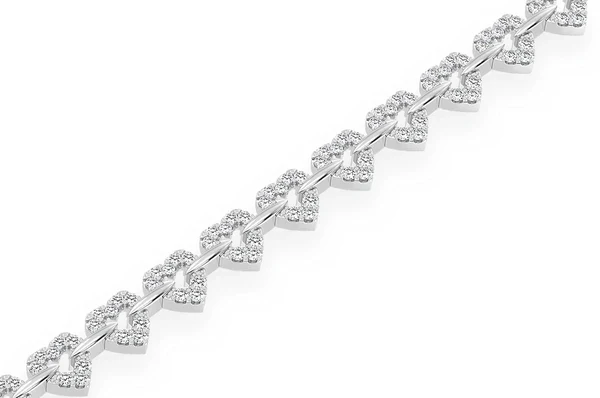 2.35ct Diamond Heart Bracelet 18K Solid Gold - Image 5