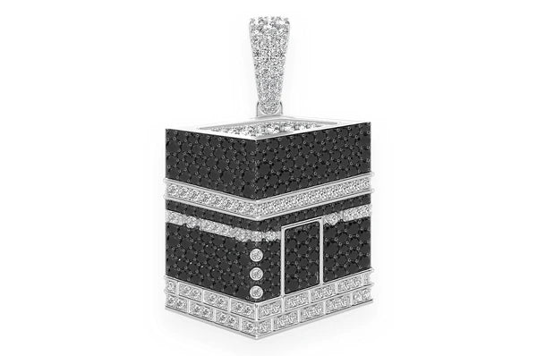2.60ct Diamond Kaaba Black & White Pendant 18K Solid Gold - Image 7
