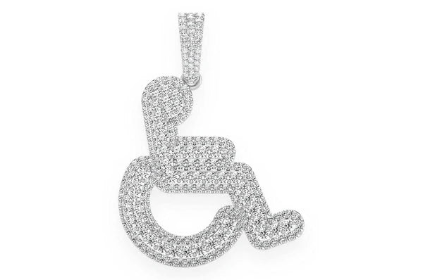 2.60ct Diamond Wheelchair Double Layer Pendant 18K Solid Gold - Image 7