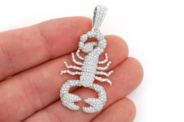 3.40ct Diamond Scorpion Pendant 18K Solid Gold - Image 6