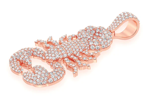 3.40ct Diamond Scorpion Pendant 18K Solid Gold - Image 8