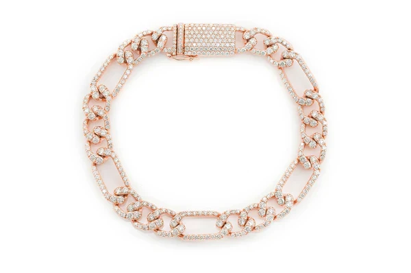 3.50ct Diamond 6mm Figaro Link Bracelet 18K Solid Gold - Image 7