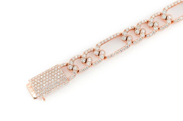 3.50ct Diamond 6mm Figaro Link Bracelet 18K Solid Gold - Image 8