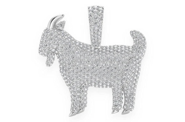 3.75ct Diamond Standing Goat Pendant 18K Solid Gold - Image 7