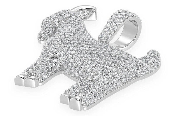 3.75ct Diamond Standing Goat Pendant 18K Solid Gold - Image 8