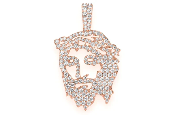 4.00ct Diamond Jesus Silhouette Pendant 18K Solid Gold - Image 5