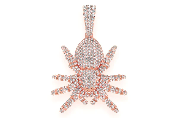 4.00ct Diamond Spider Crawling Pendant 18K Solid Gold - Image 4