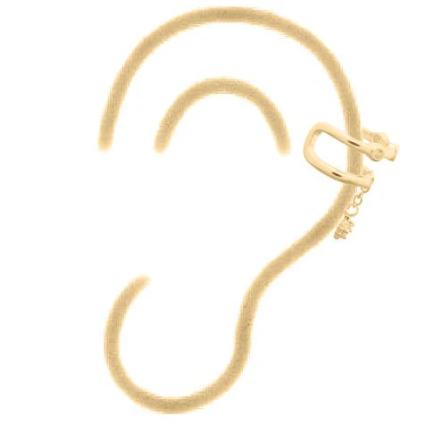925 Silver 14ct Gold Plated Cubic Zirconia Set Ear Cuff - Image 2
