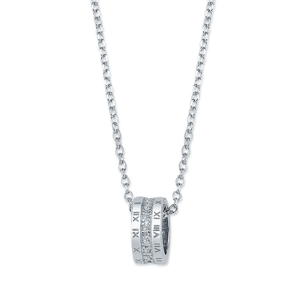 925 Silver Cubic Zirconia Set Circle of Life Necklace