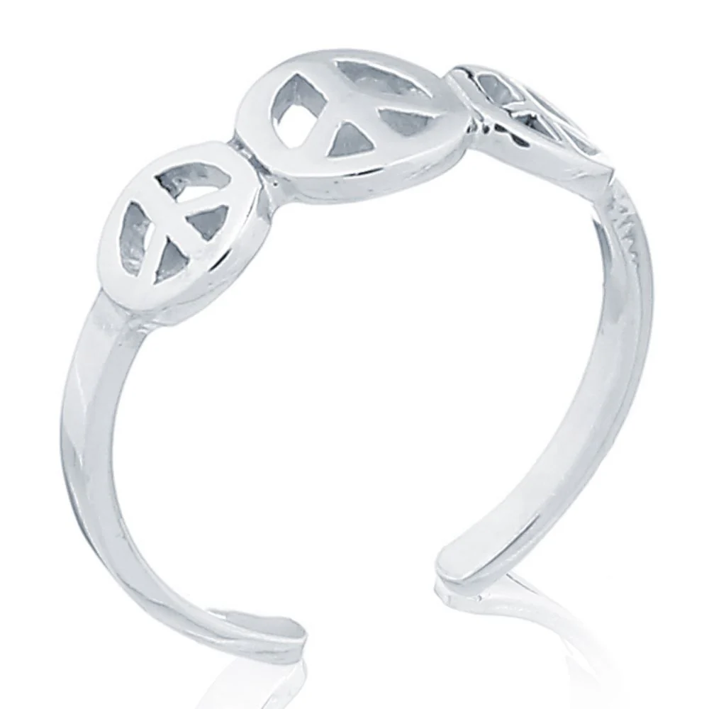925 Silver Peace Toe Ring