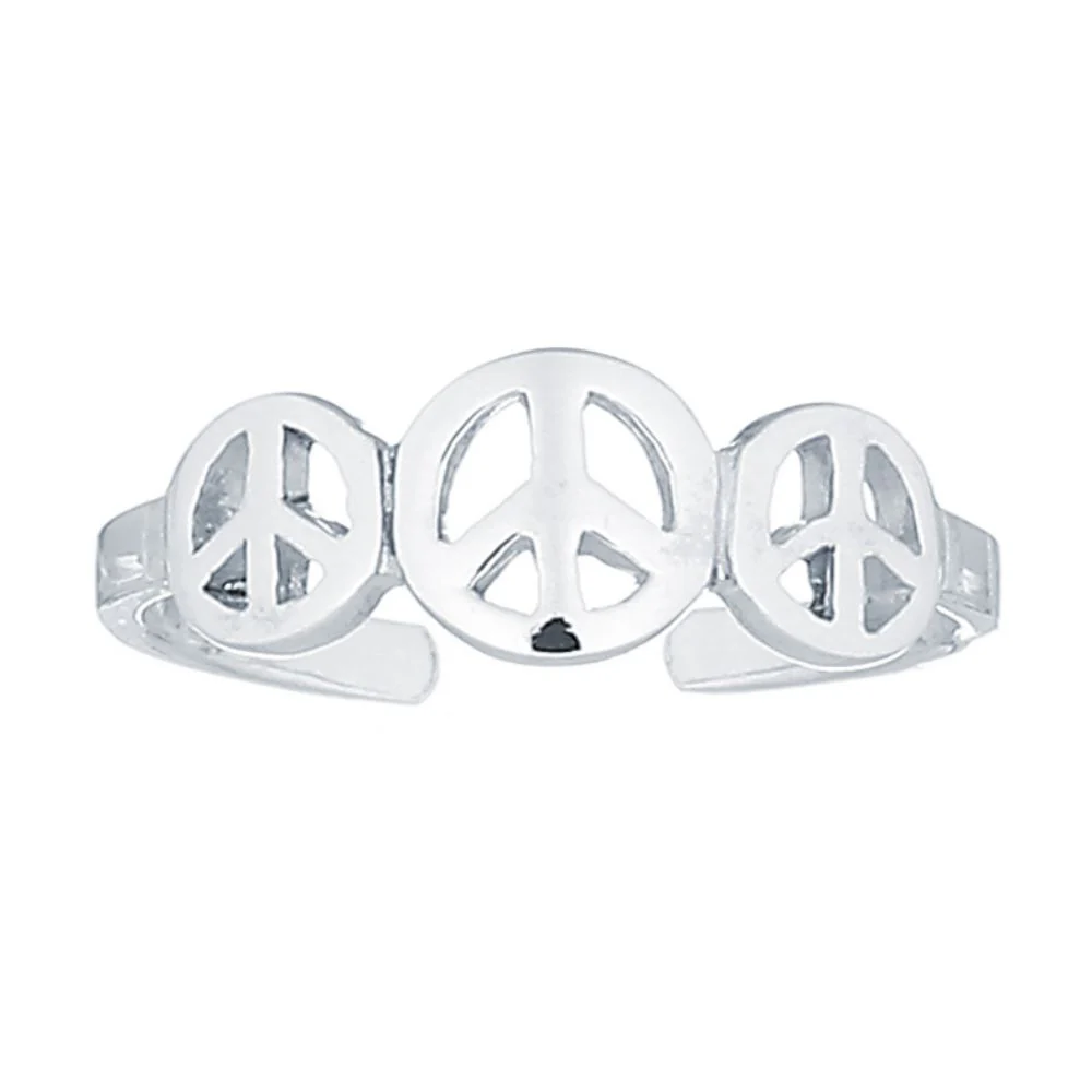 925 Silver Peace Toe Ring - Image 2