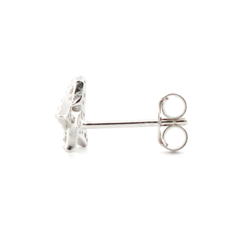 925 Silver Rhodium Plated Cubic Zirconia Set Star of David Studs - Image 2