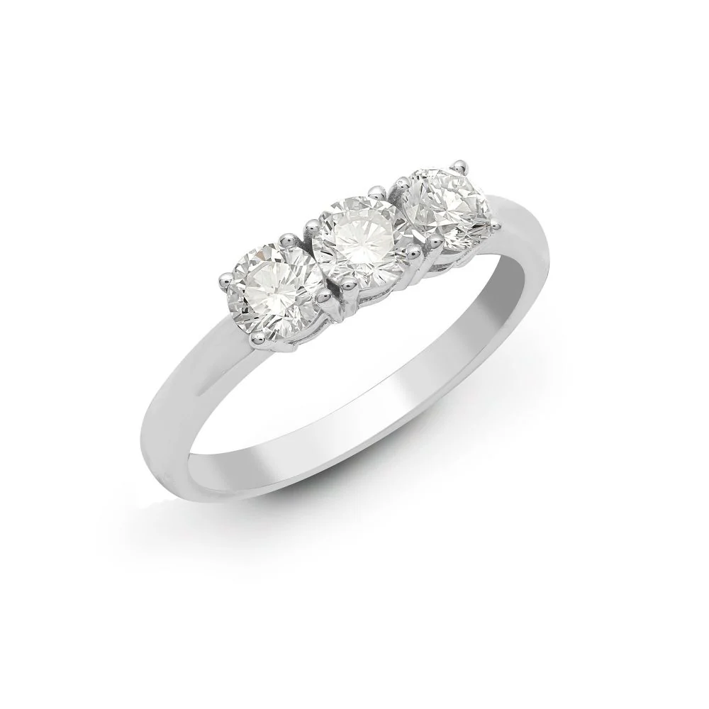 950 Platinum 0.33ct Natural Diamond Claw Set Trilogy Ring