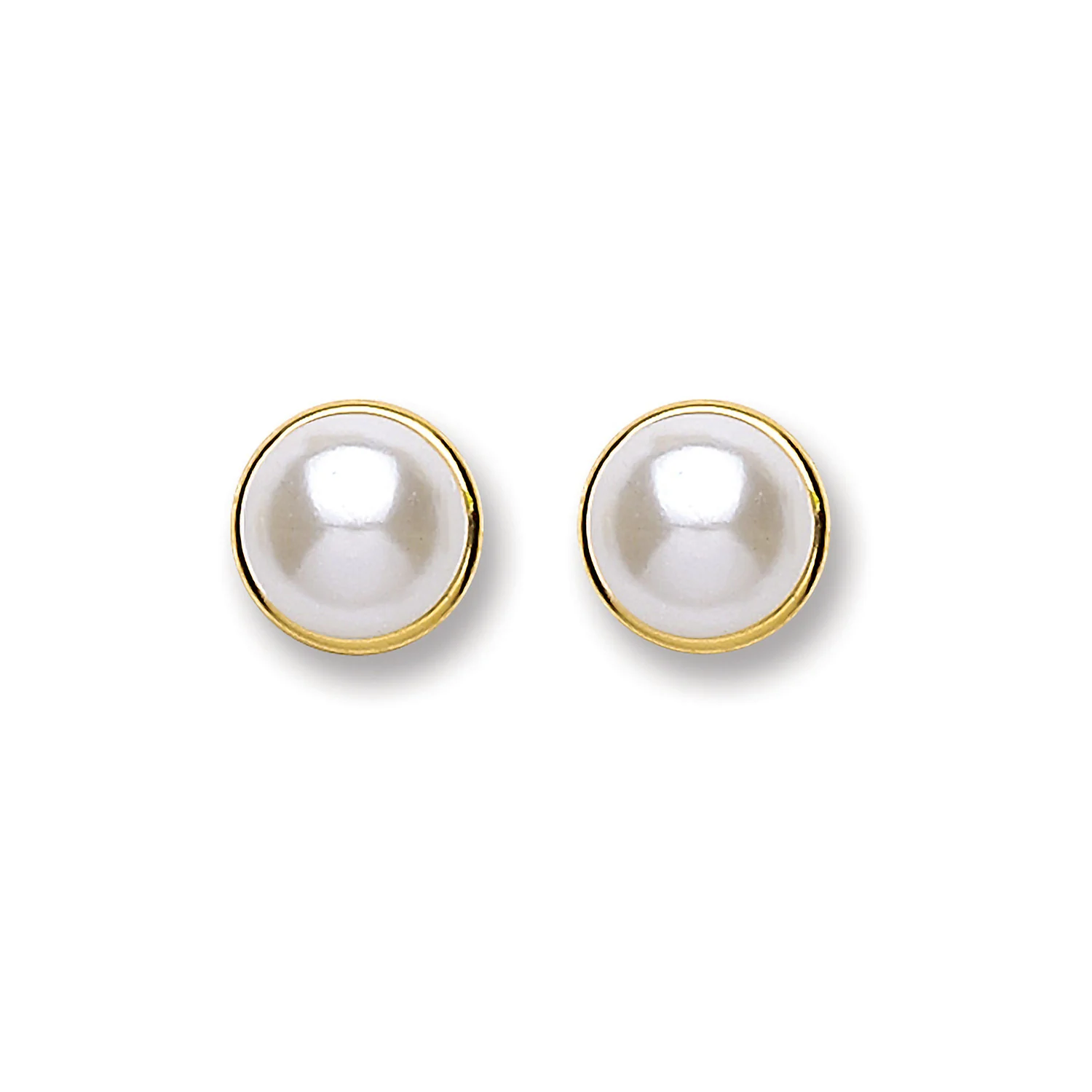 9ct Gold Simulated Pearl Studs - 9ct Gold - Image 2