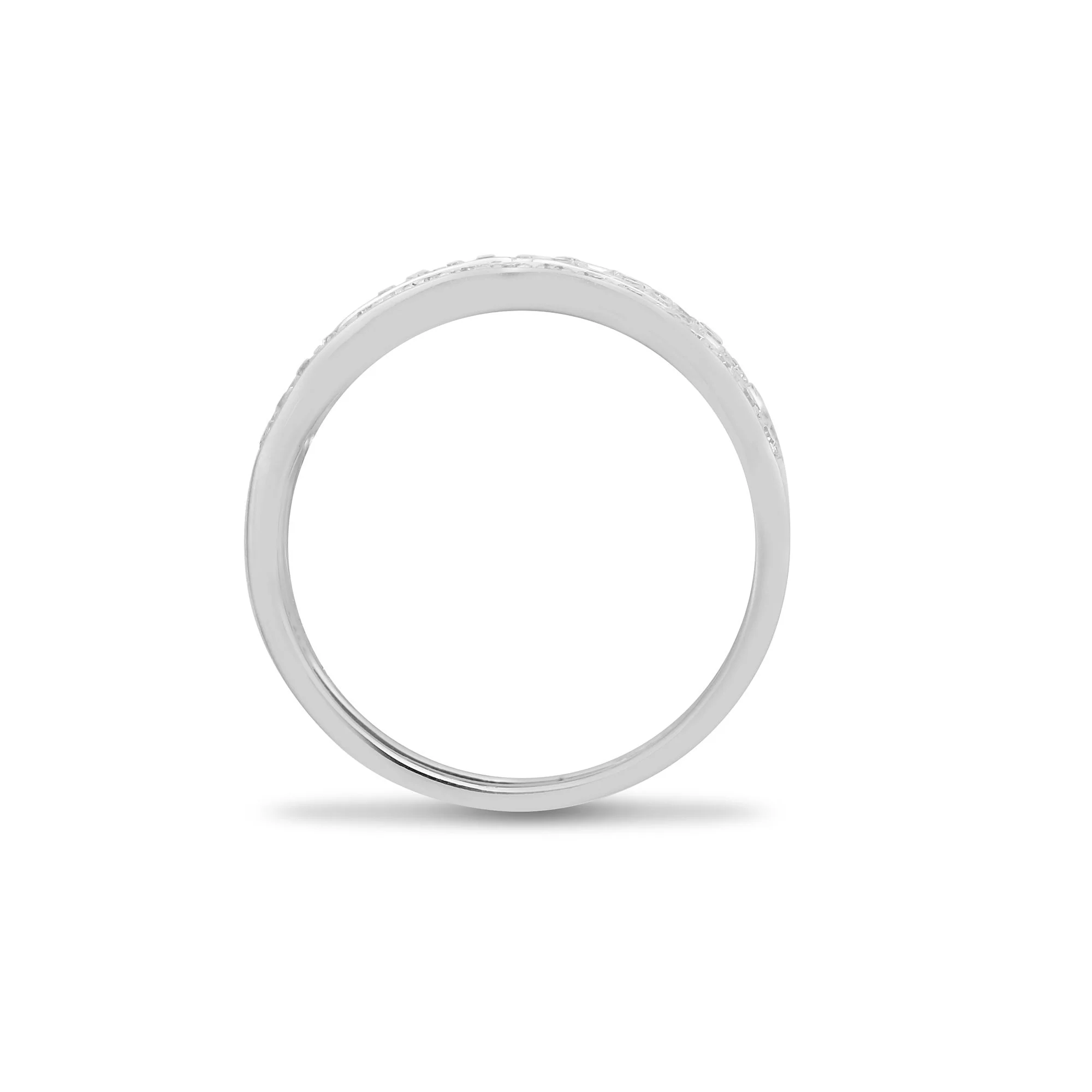 9ct White 0.50 Natural Diamond Greek Key Style Ring - Image 2