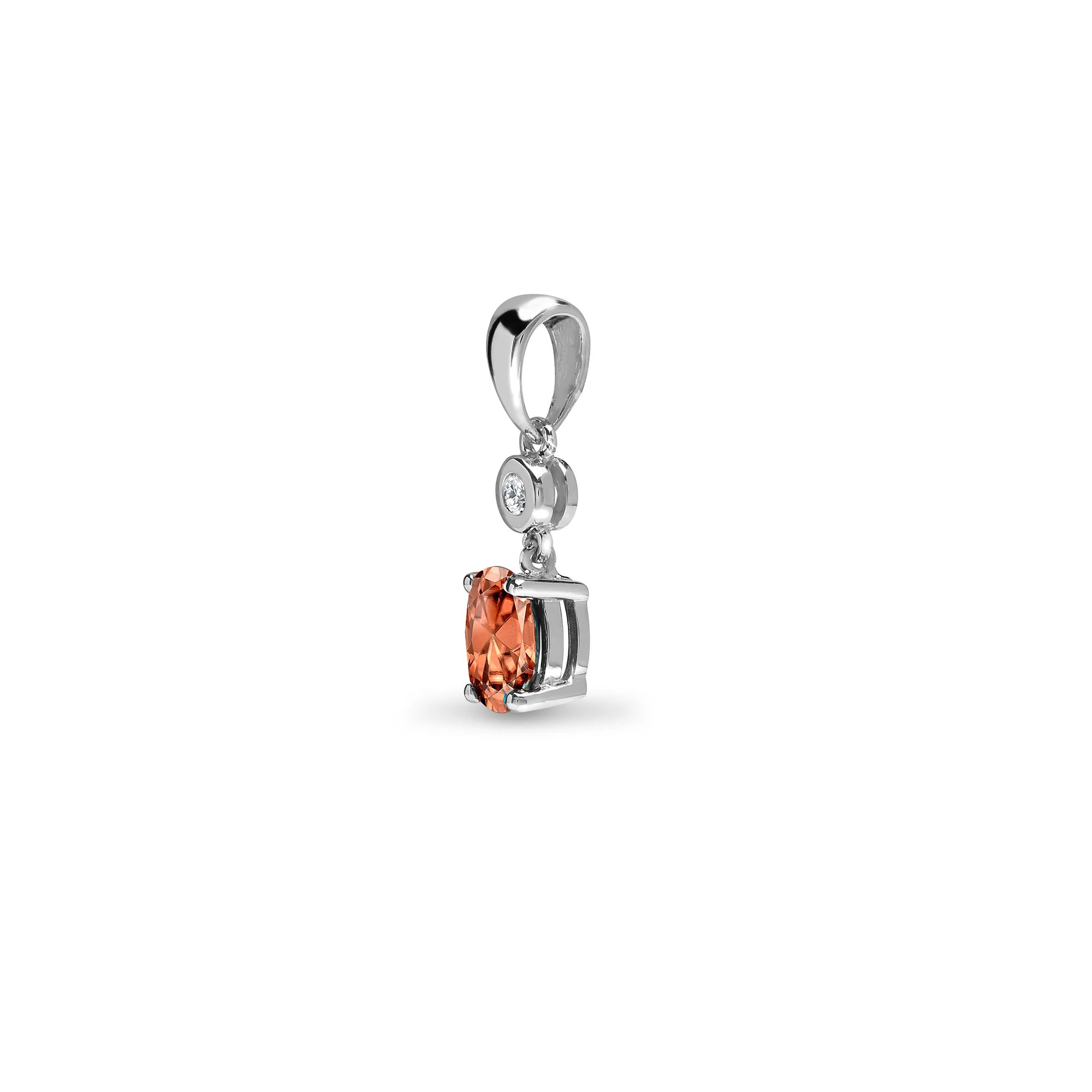 9ct White Dia-4pts Morganite-45pts Drop Pendant - Image 2