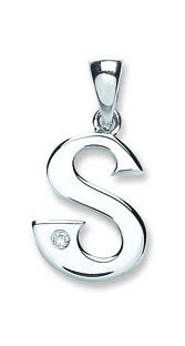 9ct White Gold 0.01ct Diamond S Initial - 9ct Gold - Image 2